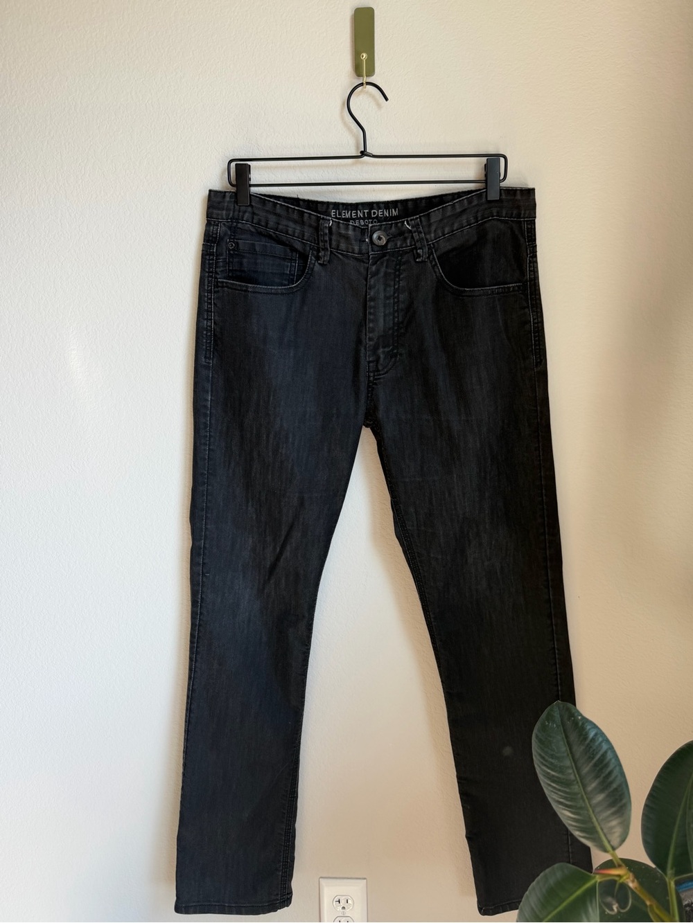 Element Slim Straight Black Men's Jeans